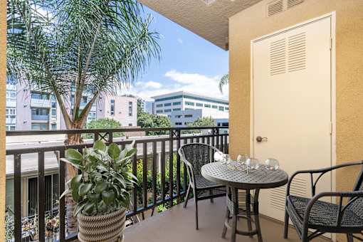 Apartment patio at FountainGlen Pasadena