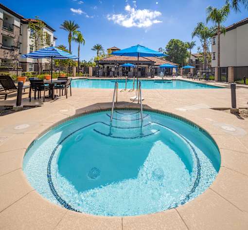 Circular pool at 55+ FountainGlen Grand Isle, California, 92562