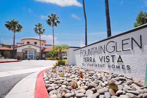 Welcoming Signage at 55+ FountainGlen Terra Vista, California, 91730