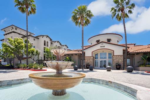 Pool With Fountain at 55+ FountainGlen Terra Vista, Rancho Cucamonga, California