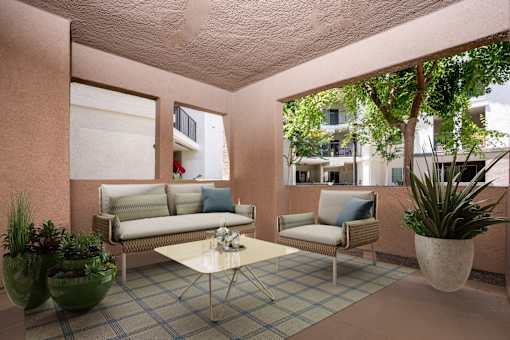 Patio Area at 55+ FountainGlen Terra Vista, California