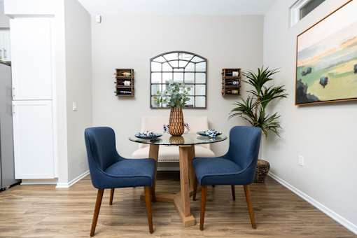 Dining room at The Grove Apartments, Ontario, California