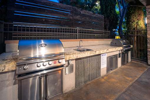 Stainless steel grill at The Grove Apartments, Ontario, CA, 91761