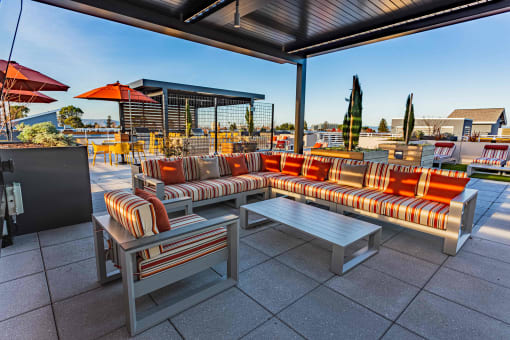 Rooftop lounge seating