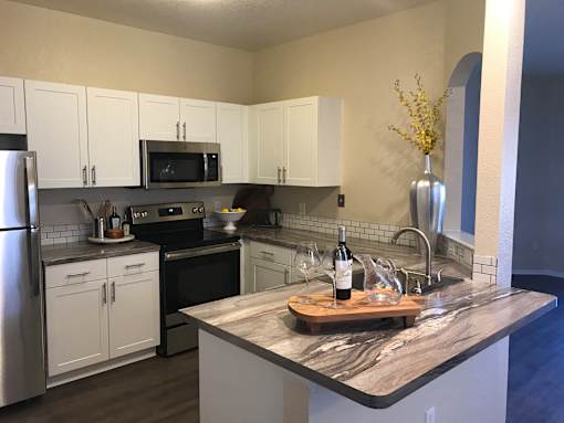Kitchen with stainl at Bridgwater, Greenwood Village, CO