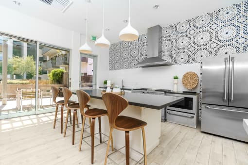 clubhouse kitchen at Imperial Hardware Lofts, Riverside, 92501