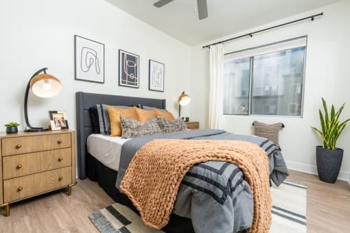 Comfortable Bedroom With Large Window at Level at Sixteenth, Phoenix, AZ, Arizona