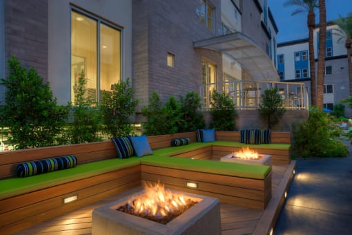 Lounge Area With Stone firepits at Level at Sixteenth, Phoenix, Arizona