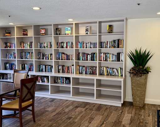 Library in business center at 55+ FountainGlen Goldenwest Senior Apartments, Westminster, CA, 92683