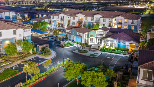 Aerial night view at Miro at the Parc, Henderson, NV 89074