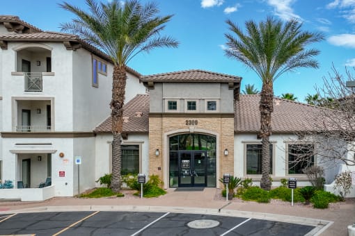 Monument main leasing office exterior with parking infront at Monument, Chandler, AZ