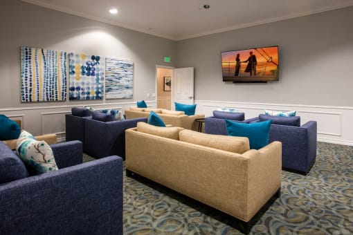 FountainGlen Grand Isle Movie Theater Room at 55+ FountainGlen Grand Isle, Murrieta, CA 92562