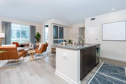A Modern Kitchen With Dining Table And Chairs at North Grove, California