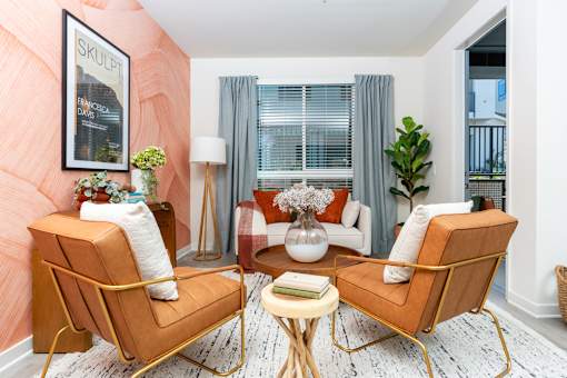 A Living Room With Two Chairs at North Grove, Riverside, 92501