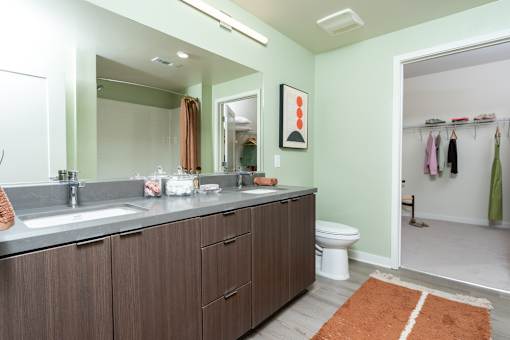 A Bathroom With a Brown Cabinet at North Grove, Riverside, California