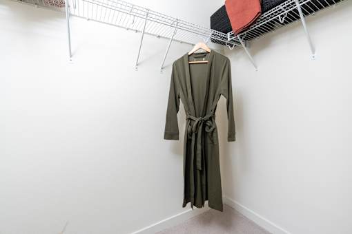 A Green Bathrobe Hanging On a Rack at North Grove, California
