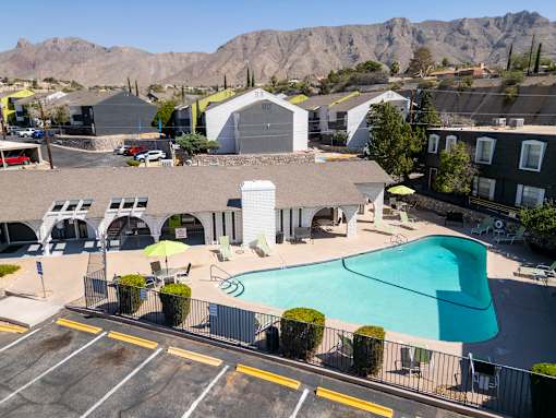 Aerial view of the pool