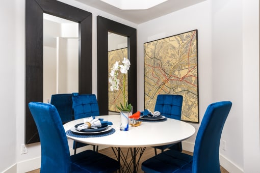 Decorated Dining Area at The Preston Miracle Mile Apartments, Los Angeles, 90036