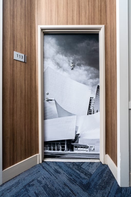 Contemporary art at The Preston Miracle Mile Apartments, Los Angeles, CA, California, 90036