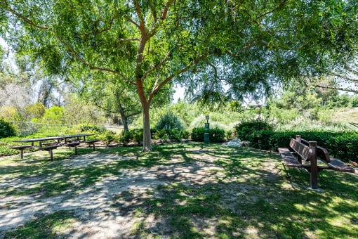 Park with benches at Ridgecrest, Lake Forest, CA, 92630