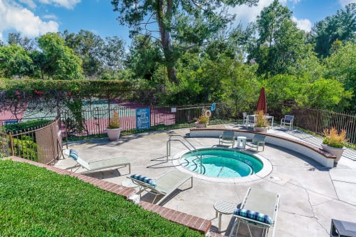 Jacuzzi and lounge area at Ridgecrest, Lake Forest, CA, 92630