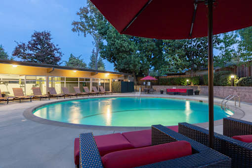 Sparkling Swimming Pool at Palo Alto Place, Palo Alto, CA, California