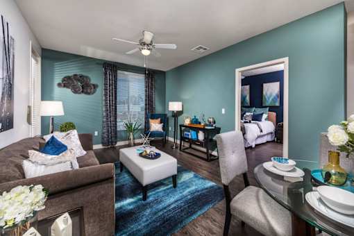 Living Room With Dining Area at Rize Irvine, Irvine, 92614