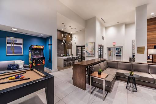 Clubroom With Game Room at Rize Irvine, Irvine