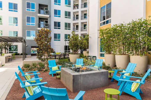 Outdoor Firepit Patio at Rize Irvine, California