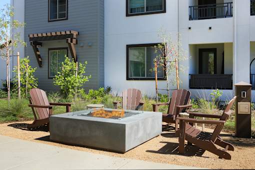 outdoor seating with fire pit