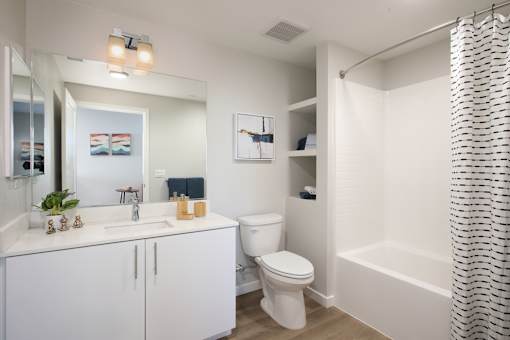 Bathroom with sink, toilet and tub