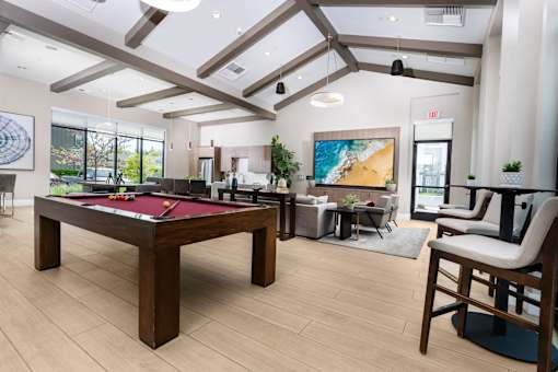 clubroom with a pool table
