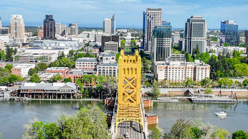 yellow bridge in sacramento