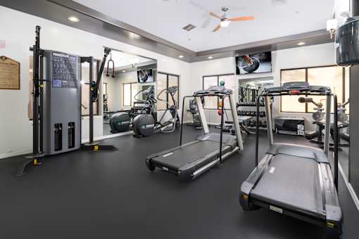 One Bedroom Apartments in Surprise, AZ - The Village at West Point - Modern Fitness Center With Treadmills, Elliptical Machines, Free Weights, And A Cable Machine.