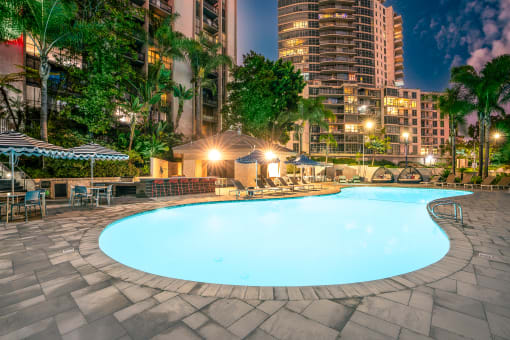 swimming pool with lounge area  at Vera Cortez Hill, San Diego, CA, 92101