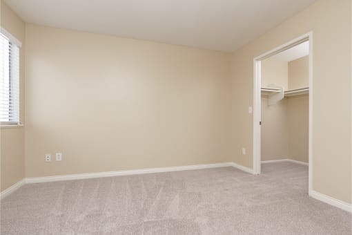 renovated bedroom with walk in closet