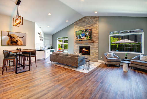 Beautiful Clubhouse at Woodlake Apartments, Kirkland, Washington