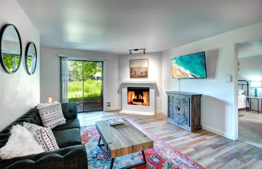 Living Room at Woodlake Apartments, Kirkland, Washington