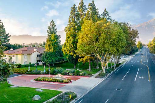 Woodbend property street entrance at Woodbend, Alta Loma