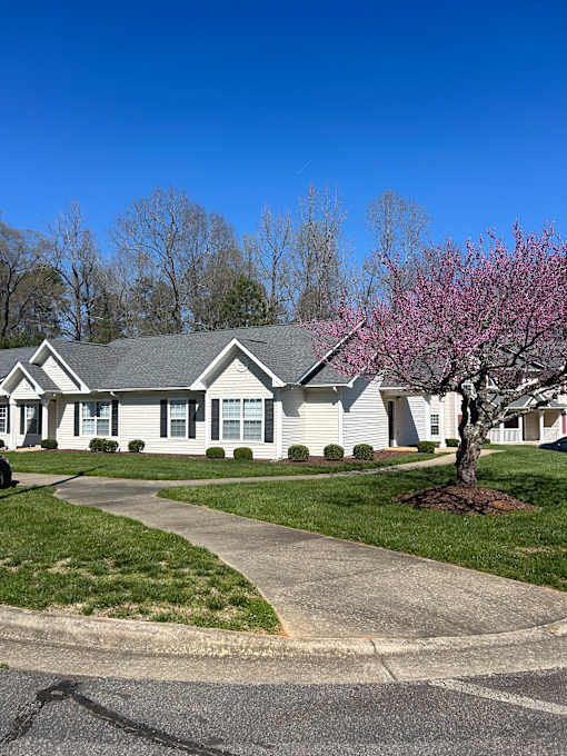 A house with a tree in front of it.
