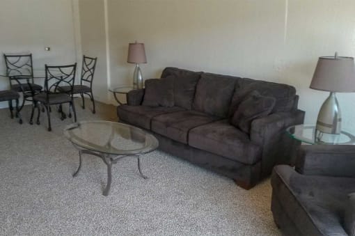 Black Furnished Living Room at Waldo Heights, Kansas City, Missouri