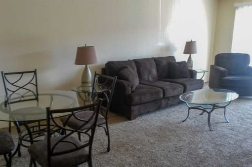 Black Furnished Living Room at Waldo Heights, Kansas City