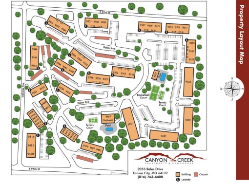 Canyon Creek Property Map  at Canyon Creek Apartments, Missouri, 64132