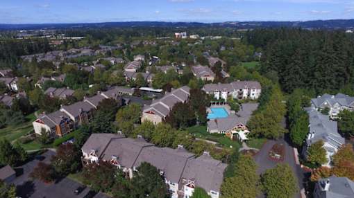 Drone Exterior View at Commons at Verandas in Tanasbourne Apartments, Hillsboro, OR