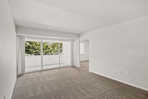 living room open to balcony