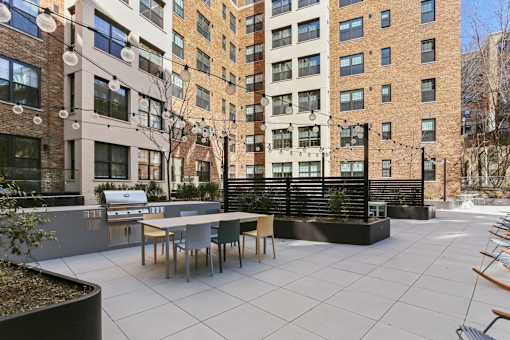 courtyard with grilling stations