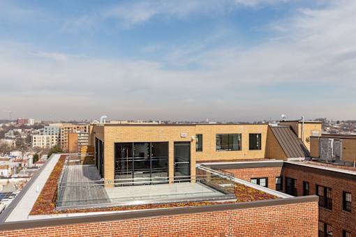 The Stanton rooftop yoga deck and fitness center