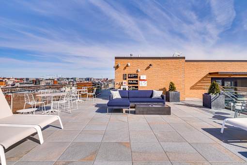The Stanton rooftop firepit and lounge