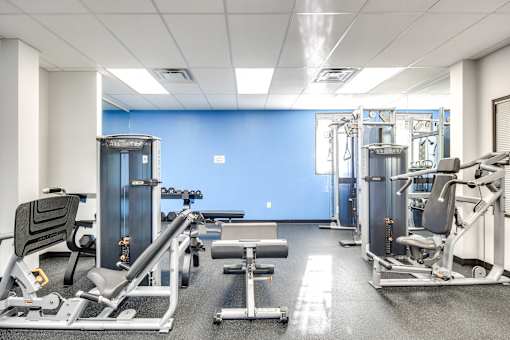 a gym with exercise equipment