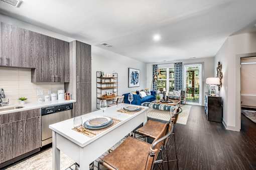 The Edition unit interior with hardwood style flooring